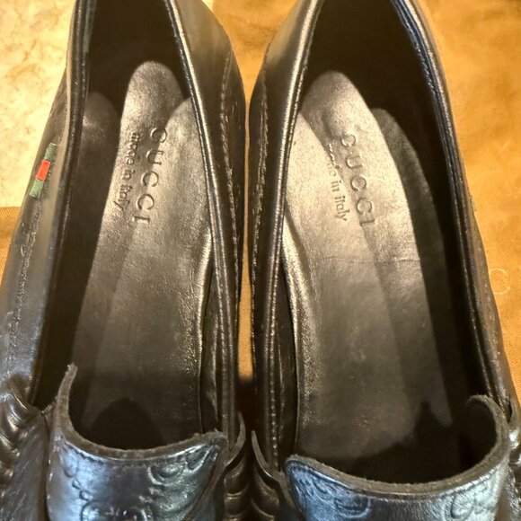 Gucci Web Accent Leather Dress Loafers - Picture 10 of 12